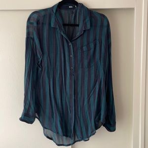 Oversized striped Urban outfitters button blouse